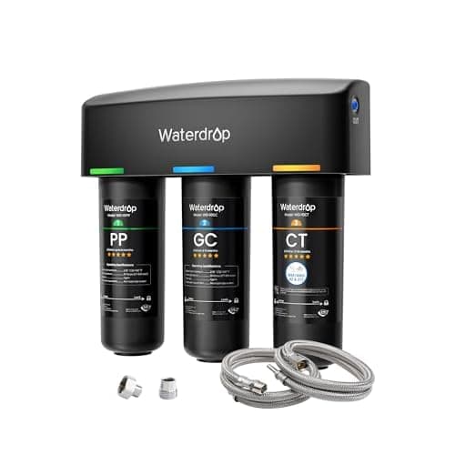 Waterdrop TSA 8 Layer Under Sink Water Filter System, Under Sink Water Filtration System, Reduces PFAS, PFOA/PFOS, Fluoride, Chlorine, Bad Taste & Odor, NSF/ANSI 42 Certified, Direct Connect