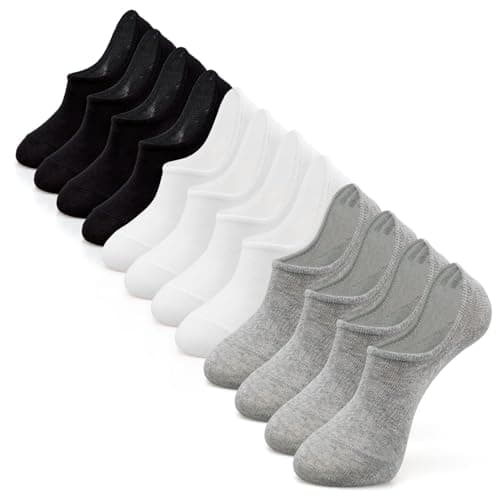 IDEGG No Show Socks Women & Men Low Cut Ankle Short Anti-slid Athletic Running Casual Invisible Liner Socks Medium A_2 Black, 2 Gray, 2 White