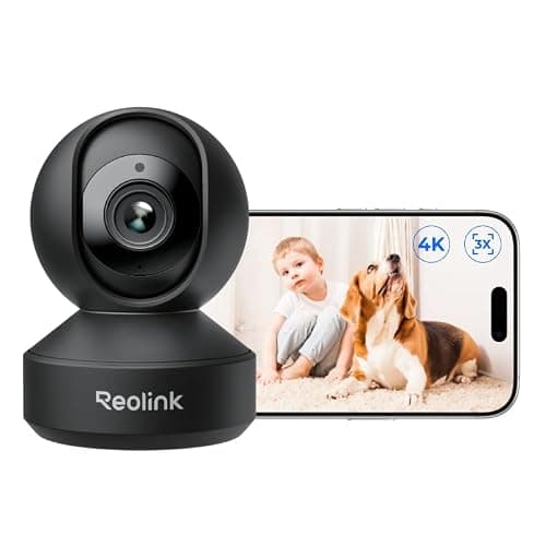 REOLINK Smart 4K UHD Pan & Tilt Dual-Band Wi-Fi 6 Indoor Security Camera with 3X Optical Zoom, Auto-Tracking, People/Pet Detection, Crying Sound Detection, Privacy Mode, Bluetooth Setup, E1