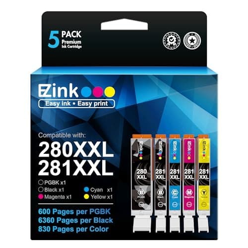 E-Z Ink Compatible Tr8620a Ink Cartridge Replacement for Canon PGI-280XXL CLI-281XXL 280 XXL 281 XXL Compatible with TR8520 TR8620a TR8620 TS702a TS9520 TS9521C TR8520 TS6220 TS6320 TS8220 (